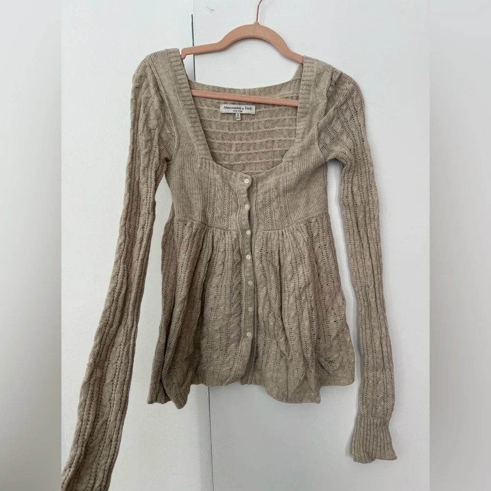 Abercrombie cable knit babydoll top - Picture 1 of 5